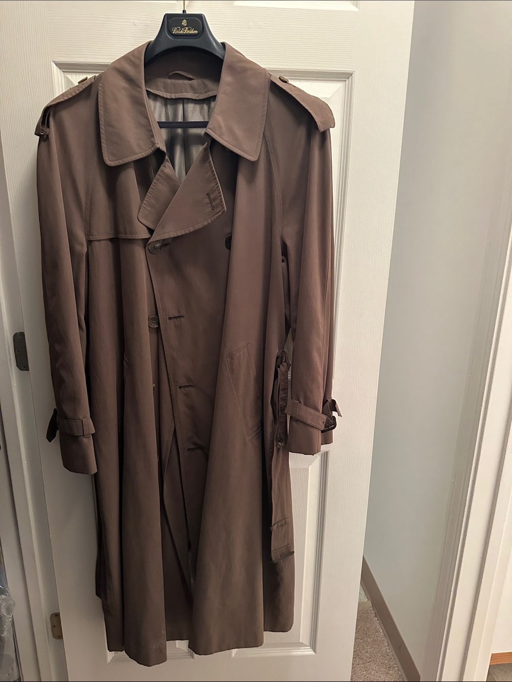 Brooks Brothers Tan Double-Breasted Trench Coat w/ Removable Wool Liner
